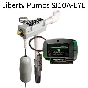 Pictured is the Liberty Pumps SJ10A-EYE  water powered sumppump that has a wi-fi enabled module 